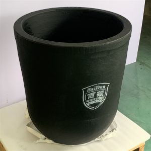 Durable Copper Smelting Crucible , Black Round Melting Metal Crucible