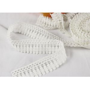 China Milk Silk Polyester Embroidered Lace Trim For Dress / Garments Indian Style on sale