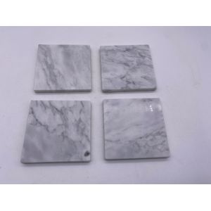 Square Marble Plain Stone Coasters Polished Vein 10 X 10 cm