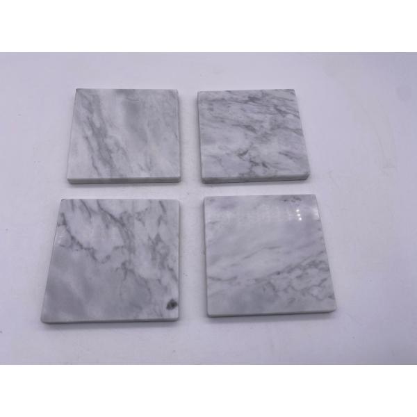 Quality Square Marble Plain Stone Coasters Polished Vein 10 X 10 cm wholesale