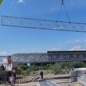 China Welded Galvanized Steel Pedestrian Bridge Steel Panel Q235 on sale