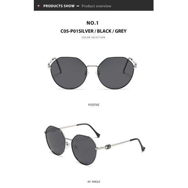 Metal Frame Polygon Shape Sunglasses Girls sturdy Customizable