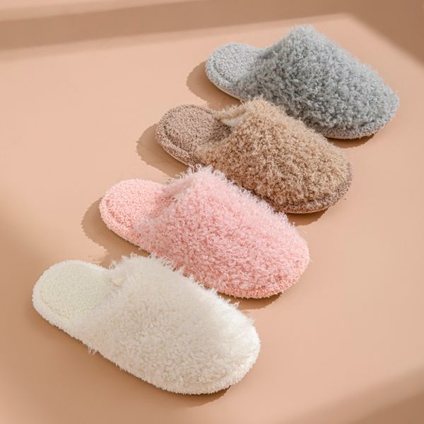 Quality Colorful Fluffy Upper Women's Indoor Slippers Warm Comfy Memory Foam House Slippers wholesale
