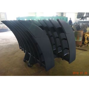 Hyundai Excavator Bucket Attachments With 8 Ribs / Long Shank