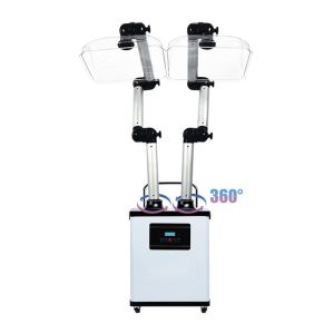 110V White Moxibustion nail salon fume extractor Equipment with Double Arms