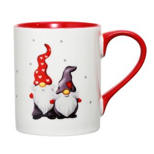 Cheap 400ml Ceramic Coffee Cups , Porcelain Christmas Mugs With Cute Santa Claus Pattern for sale