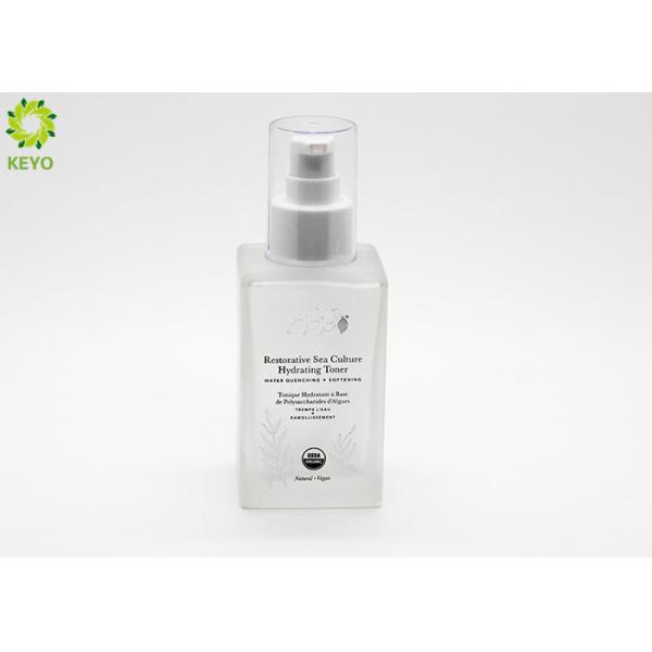 Quality 4 OZ Frosted Glass Toner Bottle Square Shape With Excellent Sealing Performance wholesale