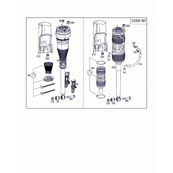 Mercedes-Benz Suspension Shock Absorbers A2223207313 A2223207413