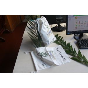 Natrual Color Custom String Drawing Cotton Bag Heat Transfer Printing For Sandal