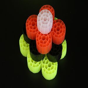 Red / Yellow Plastic MBBR Bio Media K1 500 m2/m3 Surface Area With White Color