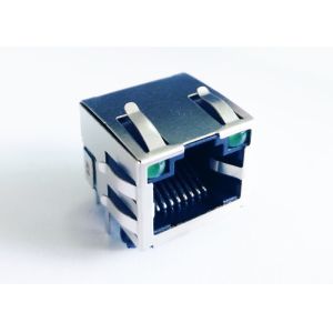 42017-00XXX1 Tab Up RJ45 Modular Jack 8P8C Shielded R/A With LED LPJE101AHNL