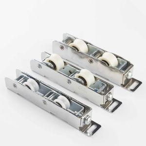 Iron Frame Copper Plating Aluminum Profile Double Door Rollers with U Groove and