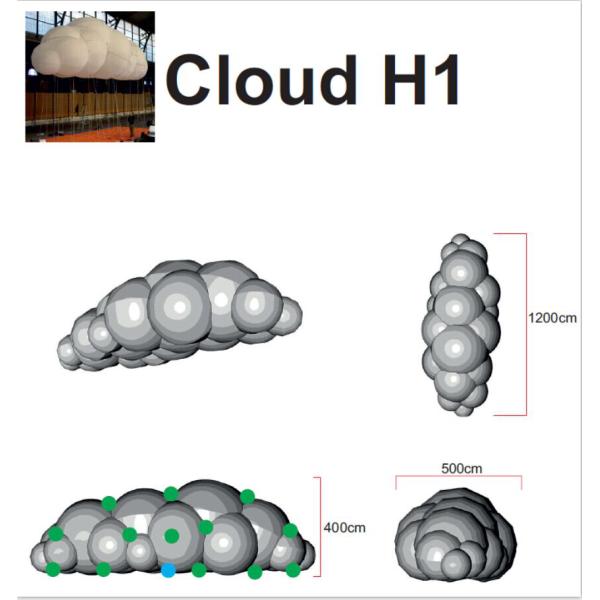 Big LED Decoration Inflatable Helium Cloud Balloon 0.18mm PVC Material For Advertising