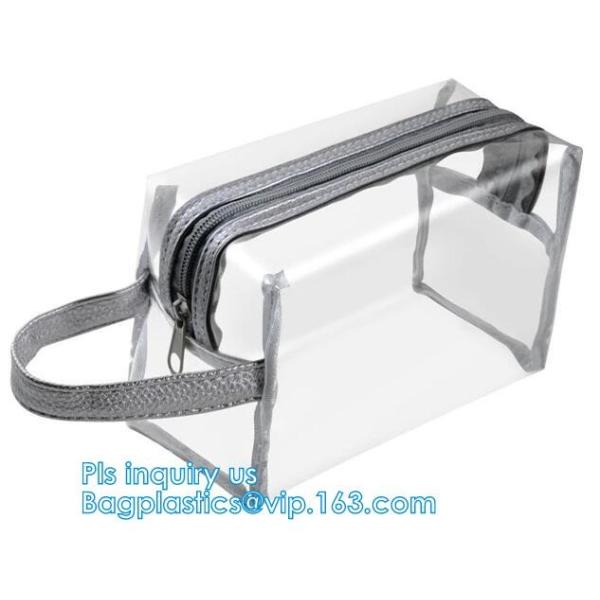 cosmetic bag and transparent mesh makeup bag for costmetic bag, handle pvc toiletry bag cosmetic bag, Makeup Pouch, bag