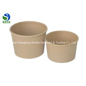 100% Reusable Paper Soup Bowls Heat Insulation For Noodle , Plastic / Paper Lid
