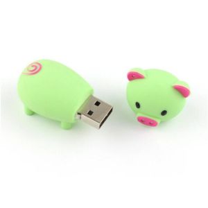 Cute Pig USB Flash Drive With Cap 100 Thousand Times Reading And Writing