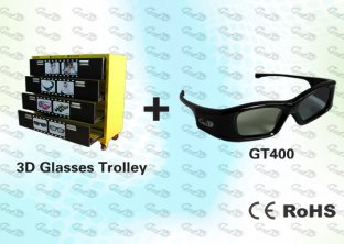 OEM 3D Package Black 3D Glasses with Trolley