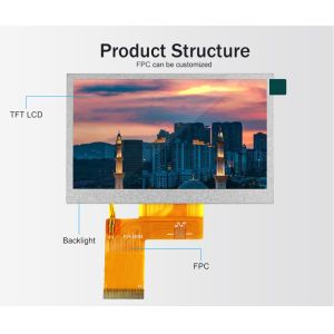 Polcd ST7262E43 Small Tft Lcd Display RGB 24 Bit 4.3 Inch Tft Lcd 800x480