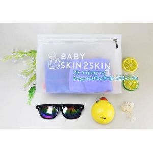 China With hanging ring pvc slider bag zippered cosmetic bag, water proof cosmetic vinyl PVC/EVA slider zipper plastic bags on sale