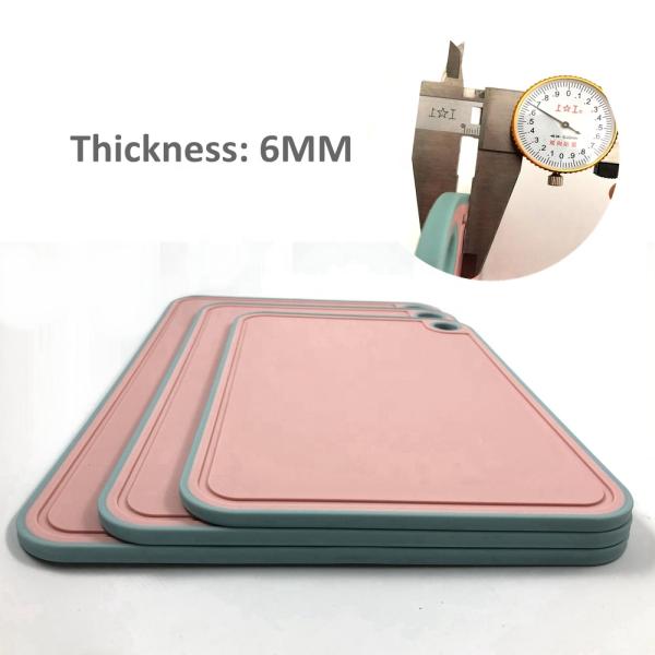 Multipurpose 3 Piece Set Indexed Cutting Boards with Grooves BPA Free Non Slip Black