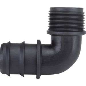 China Black Male Irrigation Tubing Connectors Irrigation Elbow Fittings  Dn1'' X 1/2'' on sale