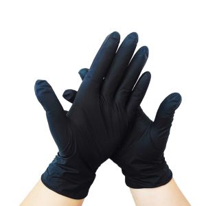 China Comfortable Black Nitrile Gloves Powder Free Latex Free For Household Protection on sale