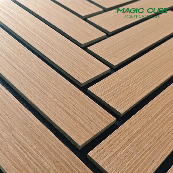 Quality Walnut Wood Slat Acoustic Panel with Polyester Acoustic Wall Panels For Apartment Music Studios wholesale