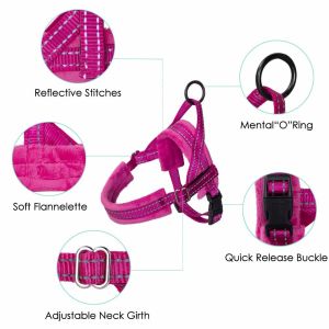 China Soft Choke Free Puppy Nylon Dog Harness Flannelette Lining Reflective Eco Friendly on sale