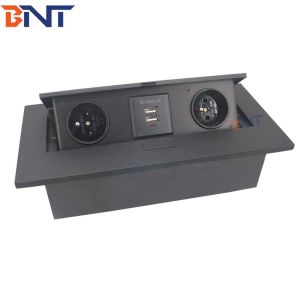 Multimedia recessed desk pop up power socket with usb charging 2.1A