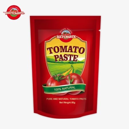 Quality 80g Of Double-Concentrated Tomato Paste Packaged In A Stand-Up Pouch With Purity Levels Ranging From 30% To 100% wholesale