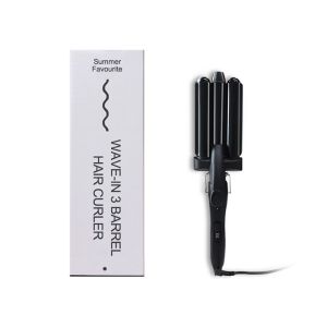 One Inch 3 Barrel Curling Iron Dual Voltage Crimp LCD Display Hair Ironing