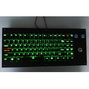 Panel Mount Backlight Mechanical Keyboard With 25mm trackball Mouse