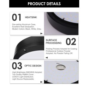 275mm IP65 Modern Round LED Ceiling Light Fixtures 100LM/W