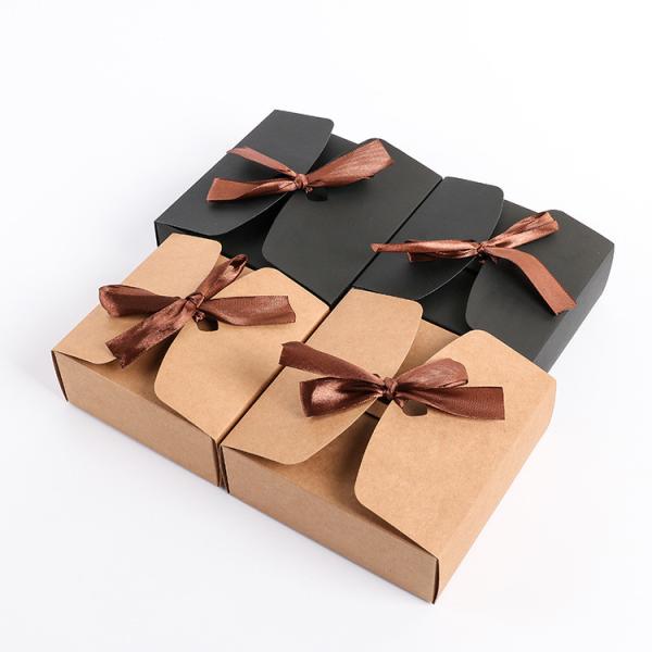 Quality Whitecard Kraft Paper Gift Boxes With Ribbon wholesale
