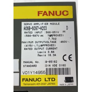 A06B-6097-H203 Fanuc Servo Drive with Power Supply and 12 Months