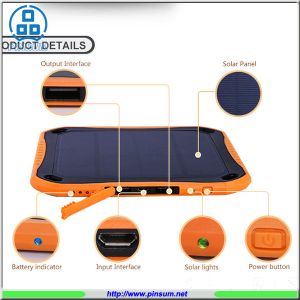 portable solar power bank 5600mah waterproof solar power bank
