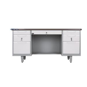 Adjustable Standfoot KD Structure Double Pedestal Steel Office Desk
