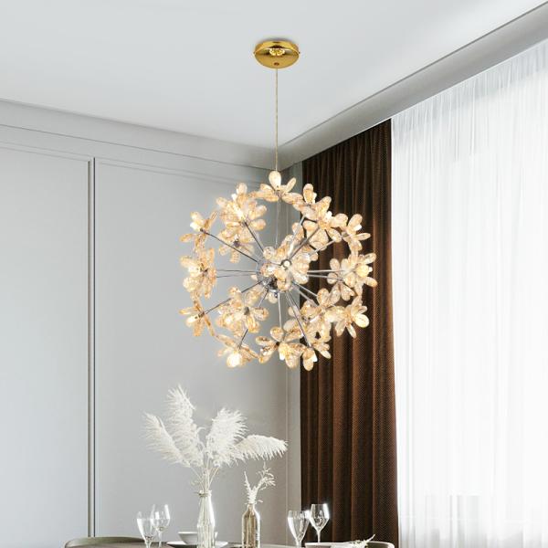 Ring ceiling lamp modern crystal chandeliers decor for home kitchen bedroom living dining Dandelion Chandelier(WH-MI-280