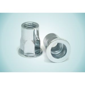 M4 - M12 Steel Zinc Plated Flat Head Half Hex Body Insert Rivet Nuts Threaded