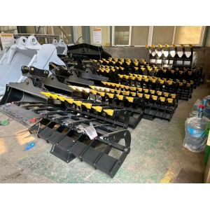 Excavator Rake Bucket , land rake for excavator CAT320D PC200