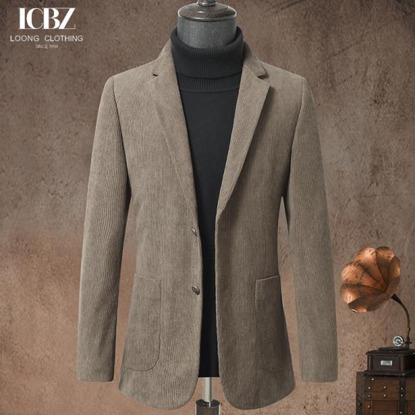 Adults Corduroy Suit Jacket 2024 Custom End Slim Single Corduroy Casual Suit for