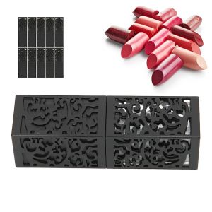 Mini Purple Shape Push Up Lipstick Tube Empty Black With Bambus