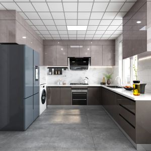 Quartz Stone Countertop Modular Kitchen Cabinets Professional Custom and Highly