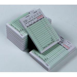 CT-G3516 English Language Custom Guest Check Pads Black Ink Printed for