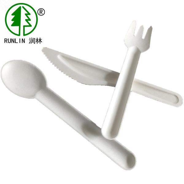 Quality 7in Organic Sugarcane Bagasse Cutlery Fiber Biodegradable Cutlery Set wholesale