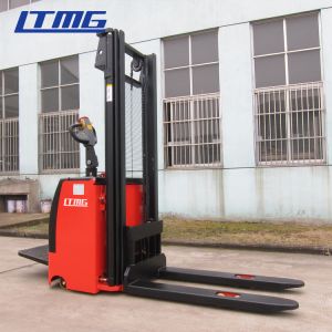 Wide Legs1.6 Ton Electric Pallet Stacker Forklift 280AH Battery Charged