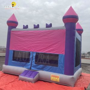Purple Blue Inflatable Bouncy Castle PVC Tarpaulin Inflatable Bounce House