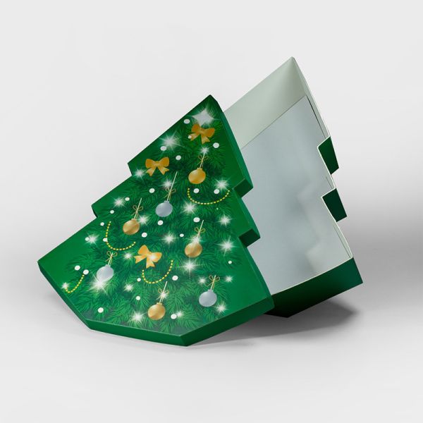 Christmas Tree Shape Rigid Packaging Box OEM And ODM One-stop Service Lid And