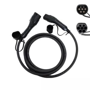 Aluminum Alloy 32A Type 2 To Type 2 EV Cable With Silver Plated Connector