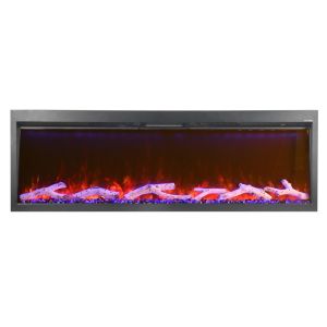 890mm Built-In Electric Fireplace PTC Heater Machine Three Levels Brightness